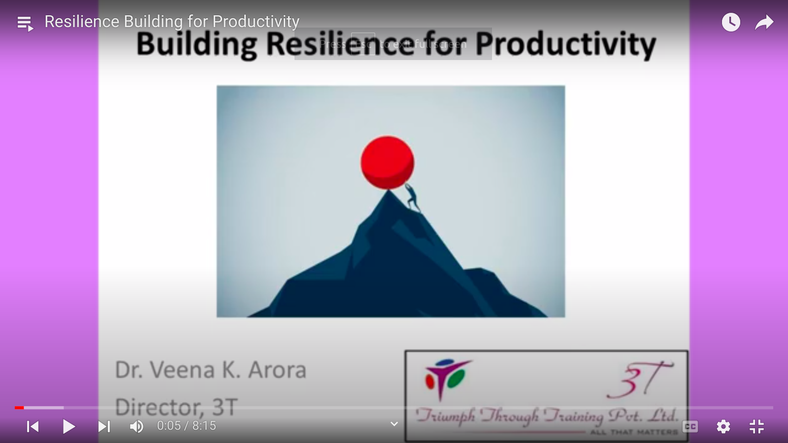 building resilience for productivity